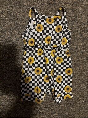 Sunflower Checkerboard Girls' One-Piece Bodysuit